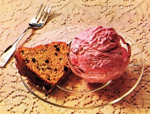 Election Cake with ice cream from the First Ladies Cook Book.