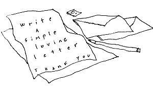 Sark Drawing of a love letter.