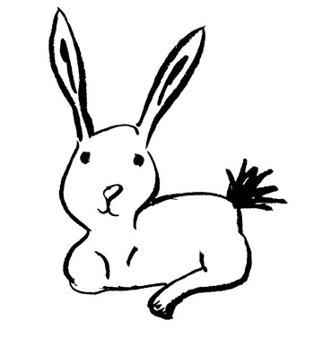 Line drawing of rabbit.