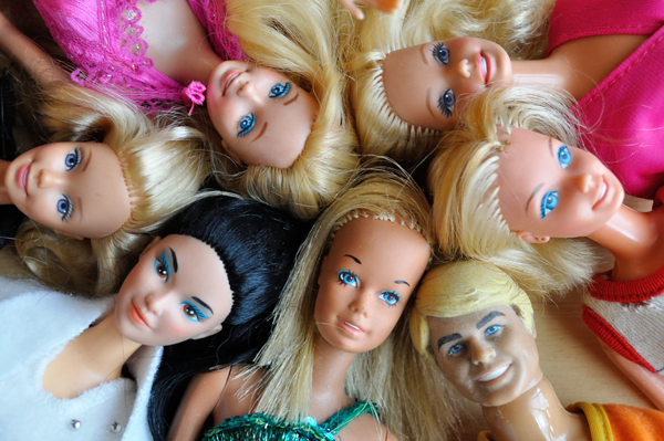 My 80s Barbies and Ken put their heads together